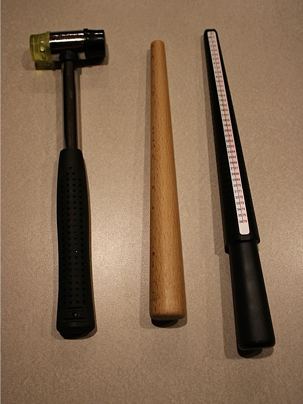 Ring Measuring Tool and Ring Size Adjustment Tool with Hammer